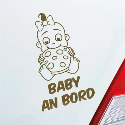 Produktbild von Auto Aufkleber Baby an Bord on Tour Lustig 17x28 cm Gold Sticker Heckscheibenaufkleber