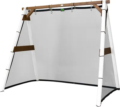 Immagine prodotto di AXI SportsFun 4-in-1 in bianco/marrone | Telaio 4-in-1 per swing, calcio, pallavolo e tennis | Swing Frame & Net per vari sport