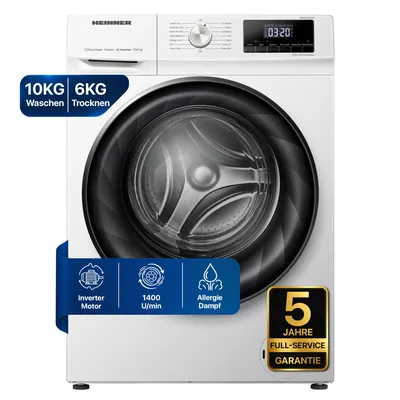 Zdjęcie produktu dla Heinner HWDM-H10614A, Od przodu, Wolnostojący, Biały, Czarny, Przyciski, Obrotowy, LED