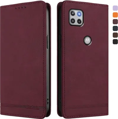 Obrázek produktu pro Pouzdro pro Motorola Moto G 5G 2020, retroPolyuretankožené flip pouzdro s stojánkem a přihrádkami na karty Červený