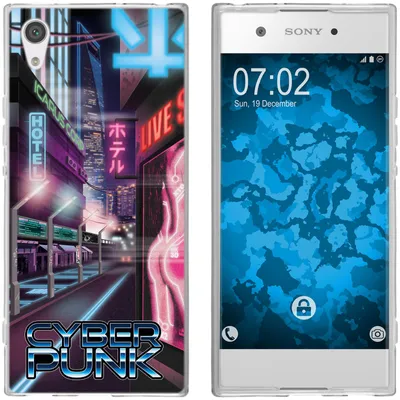Produktbild von PhoneNatic Case kompatibel mit Sony Xperia XA1 Silikon-Hülle Retro Wave Cyberpunk.01 M4