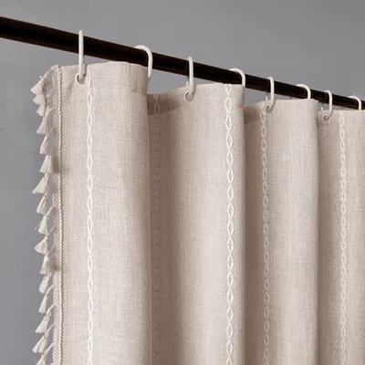 Produktbild von OKWISH Duschvorhang Wasserdicht Anti-schimmel Waschbar Shower Curtains Schwerer Badvorhang aus Baumwolle und Leine 183 x 183 cm Kaffeefarbe