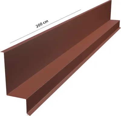 Produktbild von PRECIT Wandabschlußprofil für Click Stripes Trapez Oxidrot RAL 3009 2000 mm x 50 mm x 140 mm
