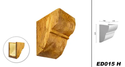 Produktbild von DECO WOOD Balkenkonsole modern aus Polyurethane, Dekokonsole, PolyurethanKonsole Holzoptik (hellbraun - 17x22cm) Rohrabdeckung Dekorkonsole Holzimitat