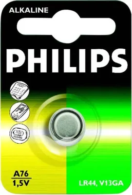 Zdjęcie produktu dla Philips Minicells Akumulator A76/01B, Jednorazowa bateria, Alkaliczny, 1,5 V, 1 szt., 40 mm, 60 mm