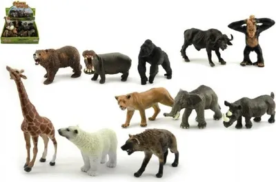 Image de Animaux du zoo safari en plastique 10cm - mélange de variantes et de couleurs