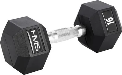 Produktbild von HMS Hexa Pro Kurzhantel 16 kg – Hexagonale Gummi-Kurzhantel