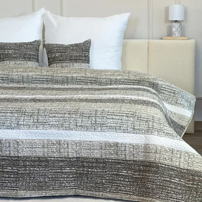 Produktbild von Tagesdecke Steppdecke Bettüberwurf Brian Beige 220x240+ 2x Bezüge 40x40