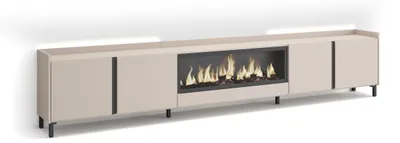 Produktbild von TV-Möbel Holzeffekt beige 315x35x61cm Kamin mit Feuereffekt XXL