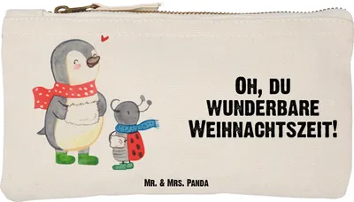 Produktbild von Mr. & Mrs. Panda Mäppchen Smörle Winterzeit Größe S Klein - Weiß - Geschenk, Stoffbeutel, Schlamper, Schulmäppchen, kosmetiktäschchen, Weihnachten Grüße, Stifteetui