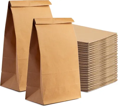 Produktbild von 50x braune Beutel 22 × 12 cm Kraftpapiertüten Geschenktüten Kraftpapier als DIY Adventskalender - Ostern - selber machen Tüten Beutel Weihnachten