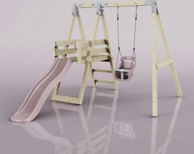 Produktbild von OutdoorToys Schaukel Rotfuchs aus Holz in Rosa Altrosa
