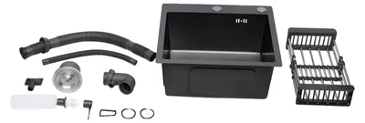 Immagine prodotto di Lavello da cucina, acciaio inossidabile, design moderno, nero
