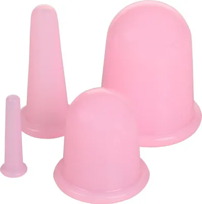 Zdjęcie produktu dla Kubki silikonowe do masażu 4 szt. różowe
