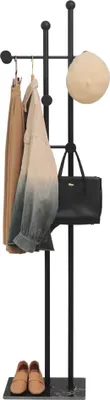 Kleiderstange, Metall, 180 cm, schwarz, freistehend, Garderobenständer
