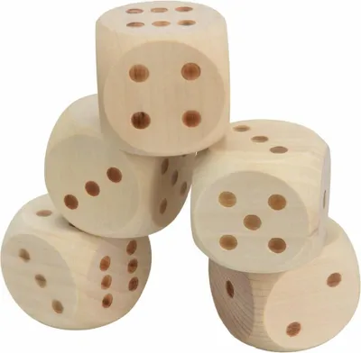 Produktbild von 5er Set XL Holzwürfel 6x6 cm Massivholz Echtholz Würfel