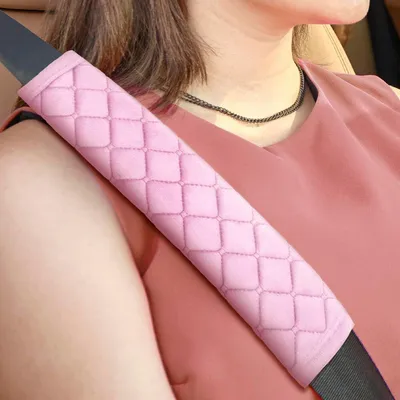 Imagen del producto de Protectores para cinturón de seguridad, suaves, 2 unidades, color rosa, para automóvil
