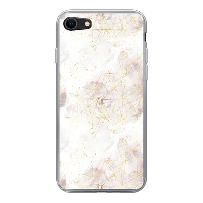 Produktbild von MuchoWow® Handyhülle Schutzhülle Hülle für iPhone 7 Marmor - Geometrie - Gold Silikon Softcase Handy Hülle - Kartenhalter