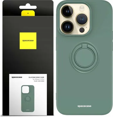 Immagine prodotto di SPACECASE Custodia ad anello in silicone per iPhone 14 Pro verde