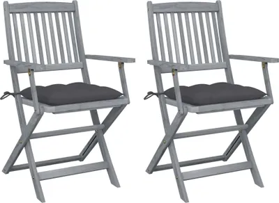 Produktbild von Maison Exclusive - Klappbare Gartenstühle 2 Stk. mit Kissen Massivholz Akazie