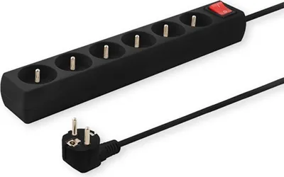 Produktbild von Savio LZ-01 Steckdosenleiste, 5 Steckdosen, 1,5m 5 Steckdosen Typ C 1,5m 2500 W Schwarz