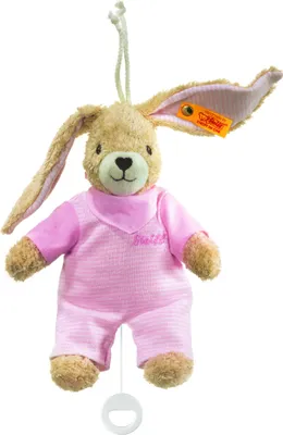 Produktbild von Steiff Musik-Kuscheltier Hoppel Hase rosa - Plüsch Spieluhr 20 cm