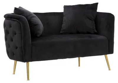 Image de FURNLUX Canapé Bucarest Noir 127cm / Couleur principale : Noir / Dimensions : 127 x 71 x 74 cm