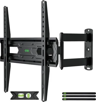 Immagine prodotto di Supporto TV per televisori da 26 a 55 pollici fino a 36,4 kg, regolabile in altezza, VESA max. 400 x 400 mm, per TV LED, LCD, OLED, 4K e al plasma, supporto a parete, orientabile, estraibile