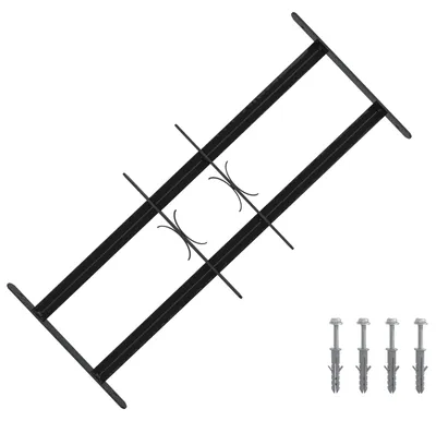 Produktbild von vidaXL Sicherheitsgitter für Fenster mit 2 Querstangen 3 pcs 43-74 cm