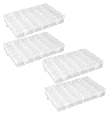 Produktbild von Sortierboxen für Kleinteile | Aufbewahrungsboxen | 36 Fächer à 4,3 x 2,7 cm | Maße: 27,2 cm x 17,5 cm x 4,5 cm | Vitrinen, Sortimentsboxen | Sortierboxen für Bastelmaterialien