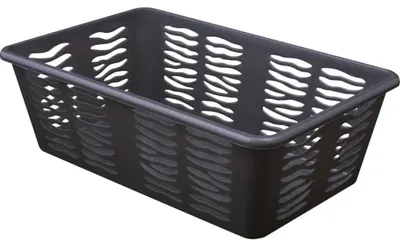Imagen del producto de Cesta para el baño Zebra, de plástico, color antracita, para joyas y accesorios, apilable