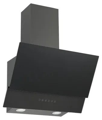 Produktbild von Respekta Schräghaube Kaya mit Glasschirm, Black Steel, Schwarz, 60 cm