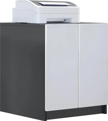 Produktbild von InnoFurn Druckerschrank Elona, Druckerkommode mit Soft-Close & Push-to-Open, Druckertisch, Büromöbel, Home Office, Schwarz/Weiß matt 51 x 60,5 x 54 cm
