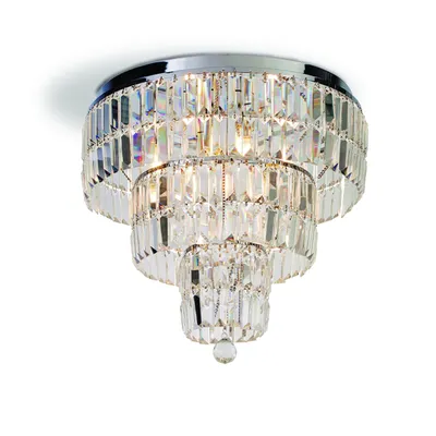 Zdjęcie produktu dla lAMPA SUFITOWA 6LT, CHROM Z PRZEZROCZYSTYM SZKŁEM. IP44