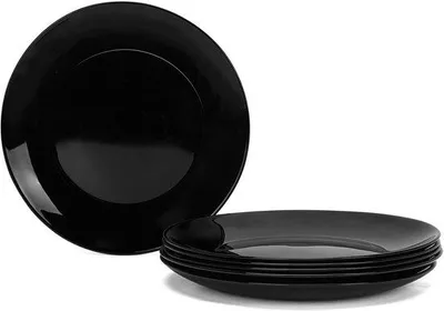 Immagine prodotto di Piatto da portata in vetro da 26 cm, nero, per 6 persone