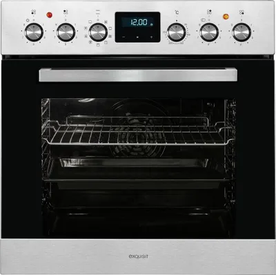 Produktbild von Exquisit Einbauherdset EHE185-HBZ-020-Set inox | 75 l Garraumvolumen | 9 Backofenprogramme | Kochfeld mit Rahmen | Energieklasse A