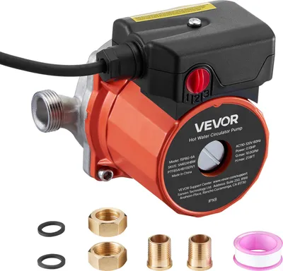 Zdjęcie produktu dla Pompa cyrkulacyjna VEVOR, 38 LPM, system pompy cyrkulacyjnej z natychmiastową cyrkulacją, 3-biegowa regulacja, 100 W, AC 220-240 V, adapter G3/4 cala na G1/2 cala, głowica ze stali nierdzewnej, do systemu podgrzewacza wody