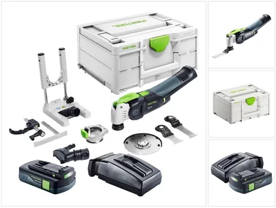 Image de Festool VECTURO OSC 18 E-Basic Set Oscillateur sans fil 18 V Starlock Max Brushless + 1x batterie 3,0 Ah + chargeur + 7 pcs. d'accessoires + Systainer