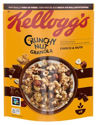 Image de Kelloggs Crunchy Nut Oat Granola Choco et Hazelnut paquet de 380g