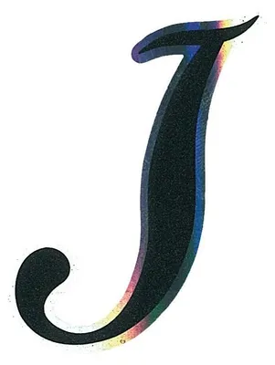 Produktbild von Aufkleber Monogramma Buchstabe J, Schwarz Metallescente