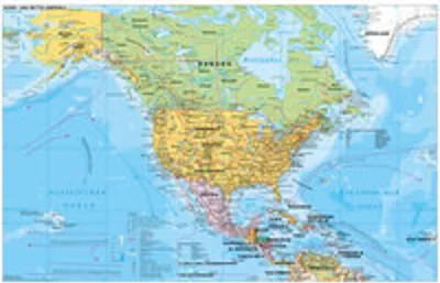 Produktbild von Nord- und Mittelamerika politisch 1 : 90.000 000