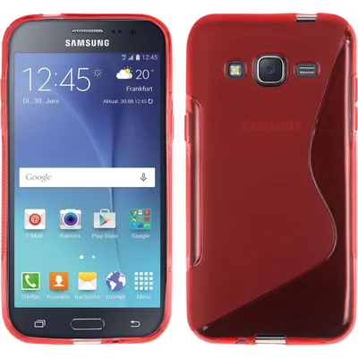 Produktbild von PhoneNatic Case kompatibel mit Samsung Galaxy J2 (2015) - rot Silikon Hülle S-Style Cover