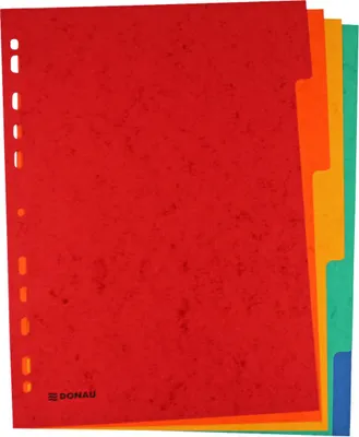 Produktbild von DONAU 8671005-99 Register - blanko, Karton, A4, 5 Blatt, 5-farbig