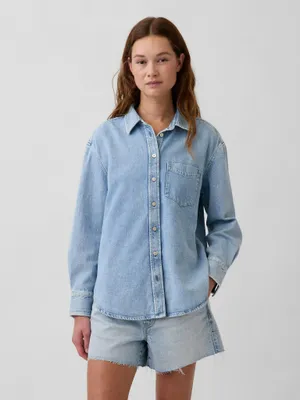 Produktbild von GAP UltraSoft Oversize-Jeanshemd M