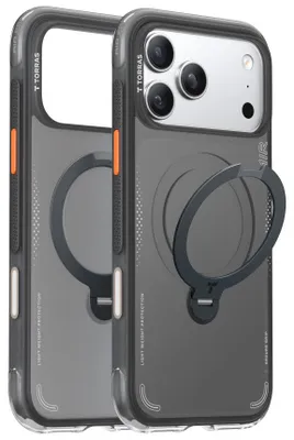Zdjęcie produktu dla TORRAS Ostand Spin Air Series etui na telefon komórkowy Shadow Black do iPhone 17 Pro