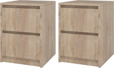 Obrázek produktu pro Noční stolky 2 kusy loft 2 zásuvky noční stolky moderní Dub Sonoma
