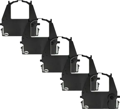 Produktbild von vhbw 5x Farbband Schriftband kompatibel mit Fujitsu DL3800-, DL3850, DL3700, DL3750, DL3600E, DL7400, DL3600L Nadeldrucker, Bondrucker - Schwarz