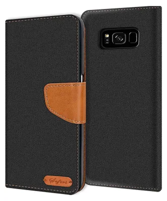 Immagine prodotto di Coprire il telefono cellulare Samsung Galaxy S8 caso Portafoglio Flip Case Custodia protettiva copertura Tessuto Cover