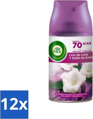 Image de Air Wick - Recharge désodorisant - Lys de lune - vaporisateur automatique - 250 ml - pack avantage - 12 pièces