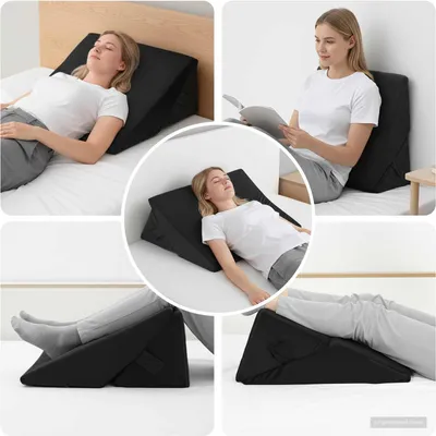 Produktbild von "Schlussverkauf" moderne Keil Kopfkissen - für jedes Schlafzimmer - Sonstiges Schwarz 55x55x26 cm C17370